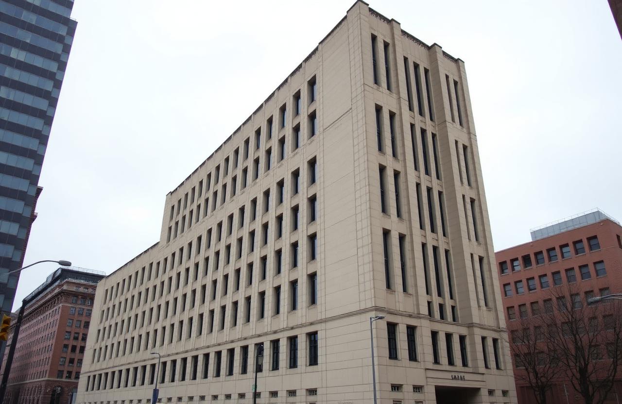 Hamilton County Justice Center exterior in downtown Cincinnati